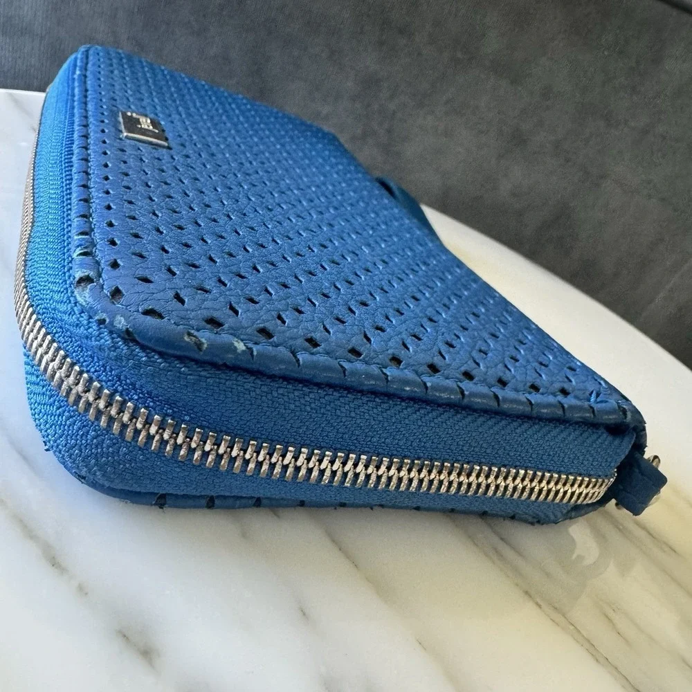 Thirty One Jewell All About the Benjamins Cobalt Blue Zip Wallet Wristlet Strap